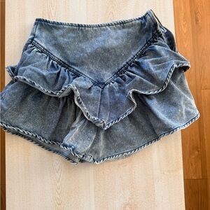 Francesca's Collections Blue Ruffle Skort